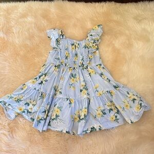 Janie and Jack Blue Dress with Yellow Floral Pattern